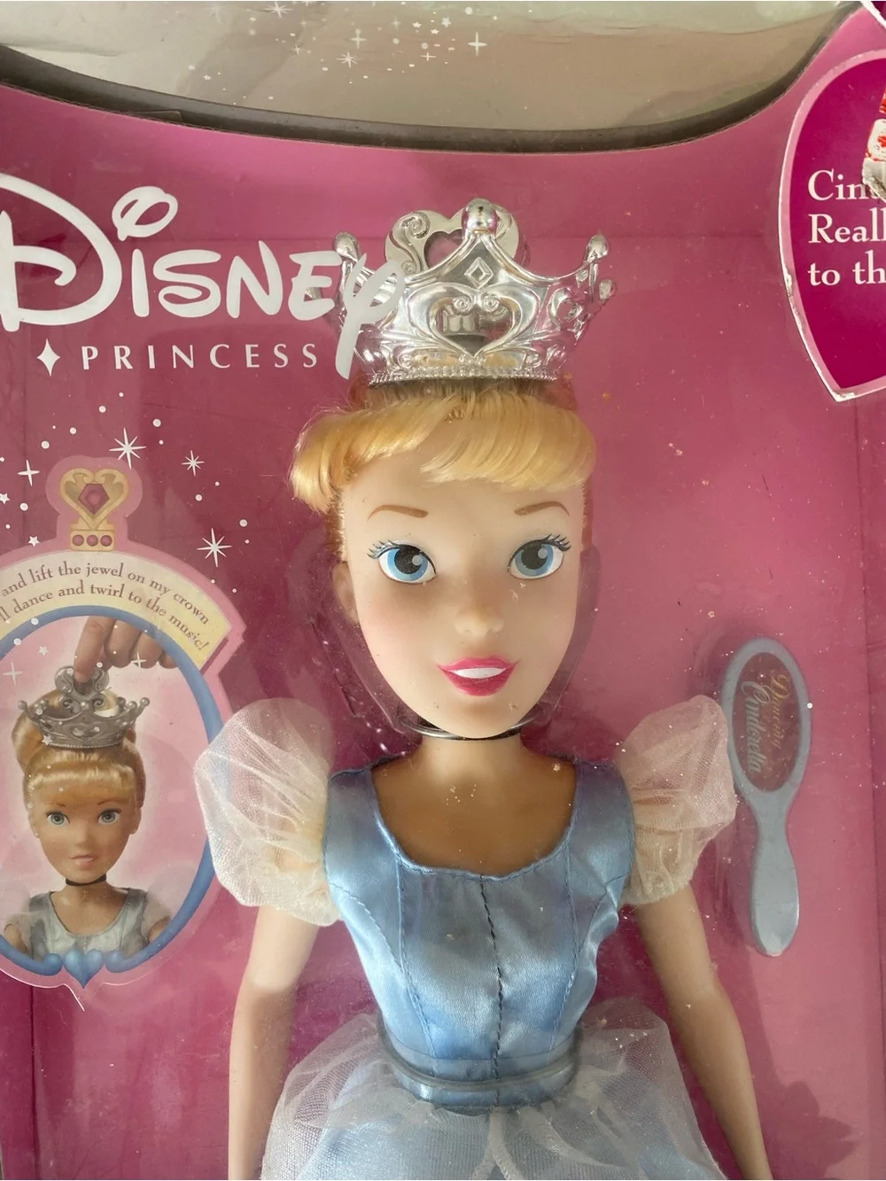 Disney Princess Dancing Cinderella Doll 17 in Battery-Operated w/ Crown 2003 y2k